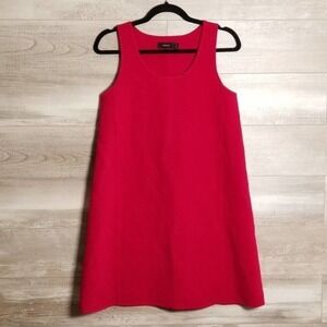 Theory Womens Kestel Saxton Scoop Neck Sleeveless Shift Mini Dress Red Size P/XS
